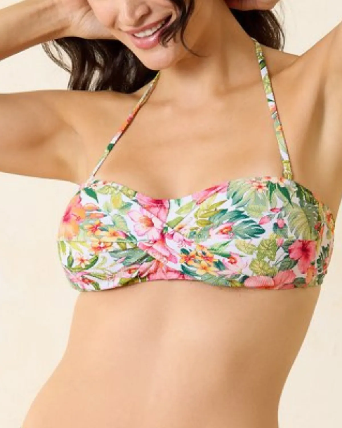 2024 Tommy Bahama Island Cays Twist Front Bandeau Bikini Top - Ss100396