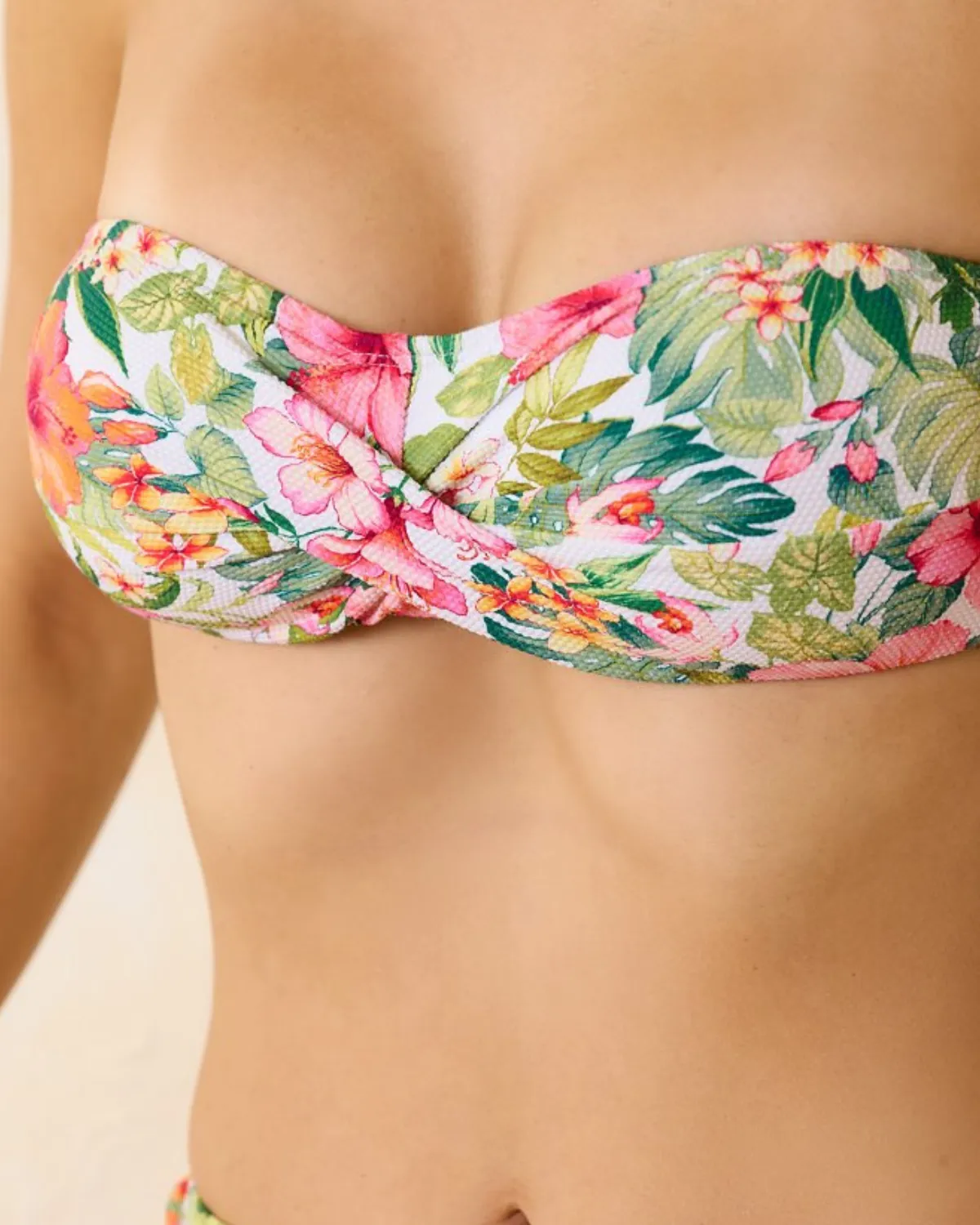 2024 Tommy Bahama Island Cays Twist Front Bandeau Bikini Top - Ss100396