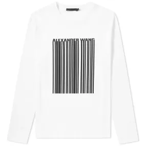 Alexander Wang Long Sleeve Barcode TeeWhite