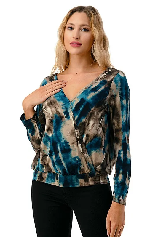 Ariella - Long Sleeve Surplice Front Top