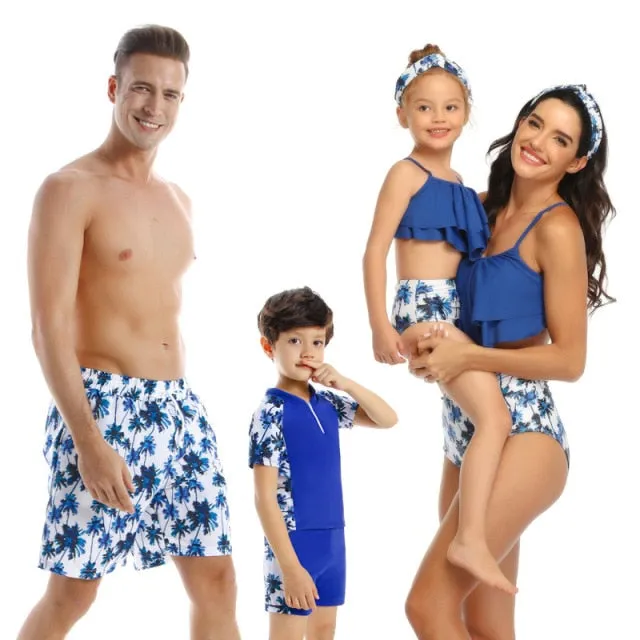 AshoreShop Family Matching Swimwear Mother Daughter Father Son