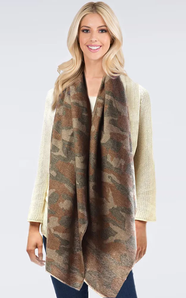 BASC7612 Camoflage Printed Oblong Scarf