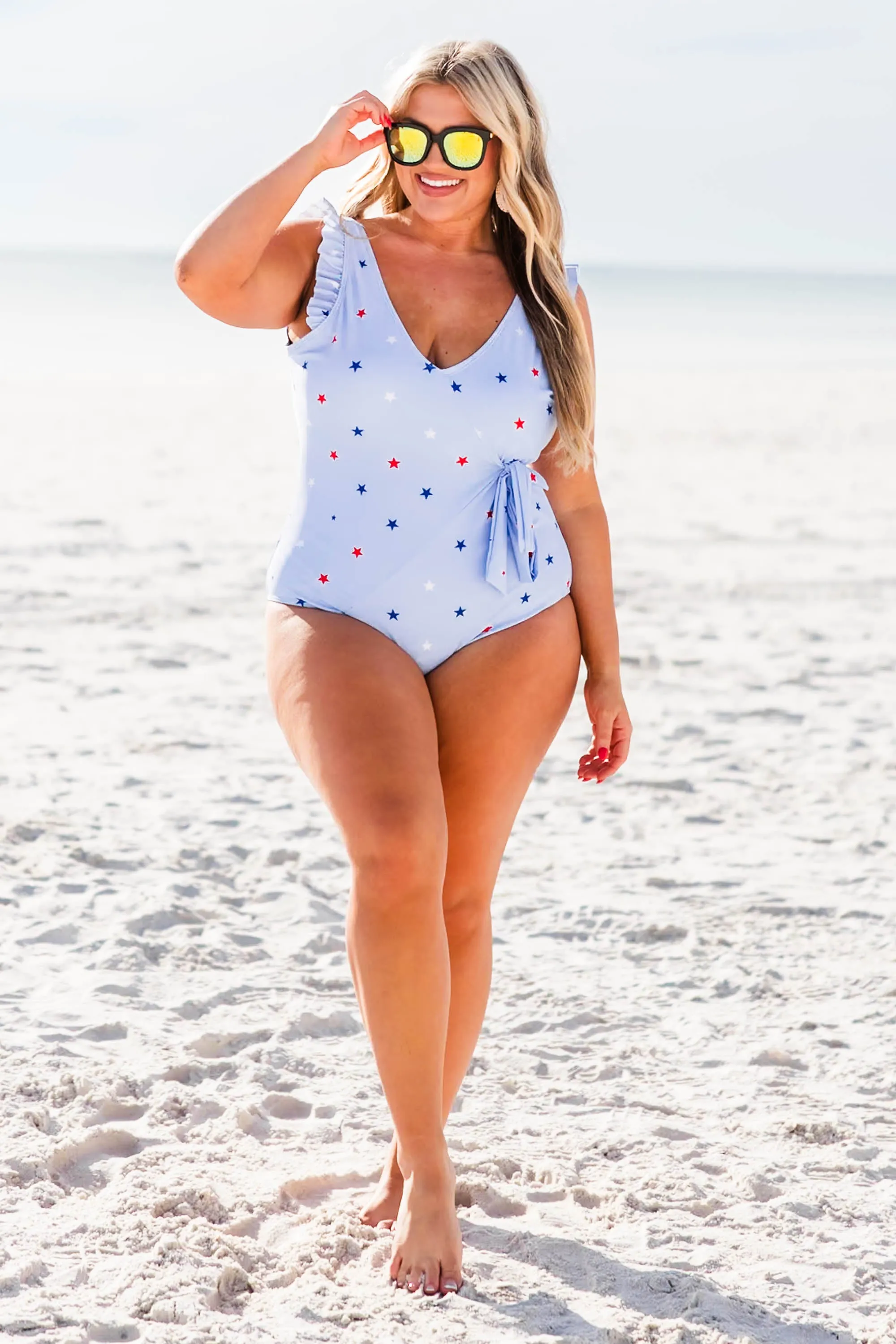 Beach Bliss Swimsuit, Blue Star