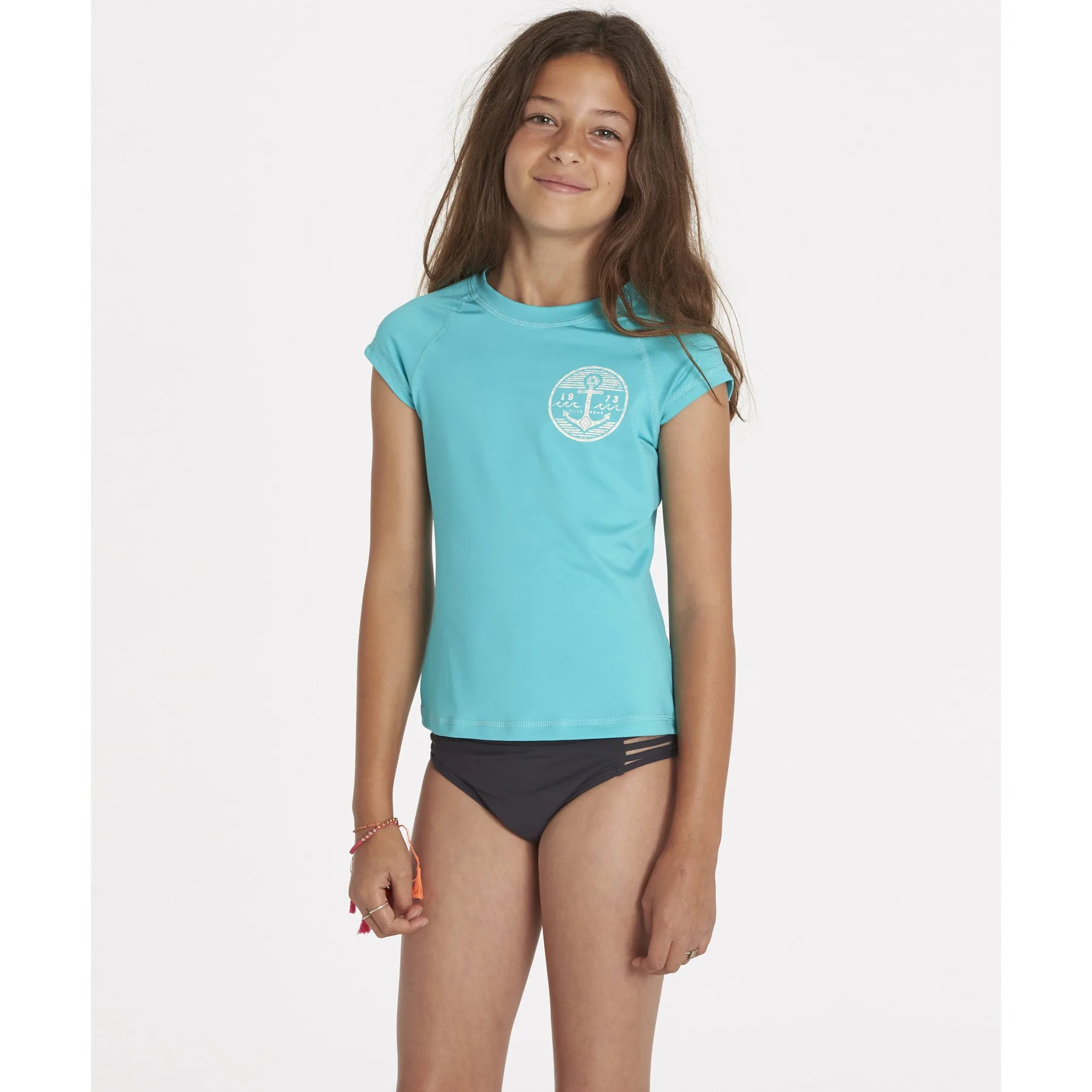 Billabong Girls Sol Searcher SS Rashguard Paradise Blue