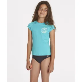 Billabong Girls Sol Searcher SS Rashguard Paradise Blue