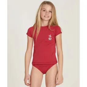 Billabong Girls Sol Searcher SS Youth Rashguard - Rasberry