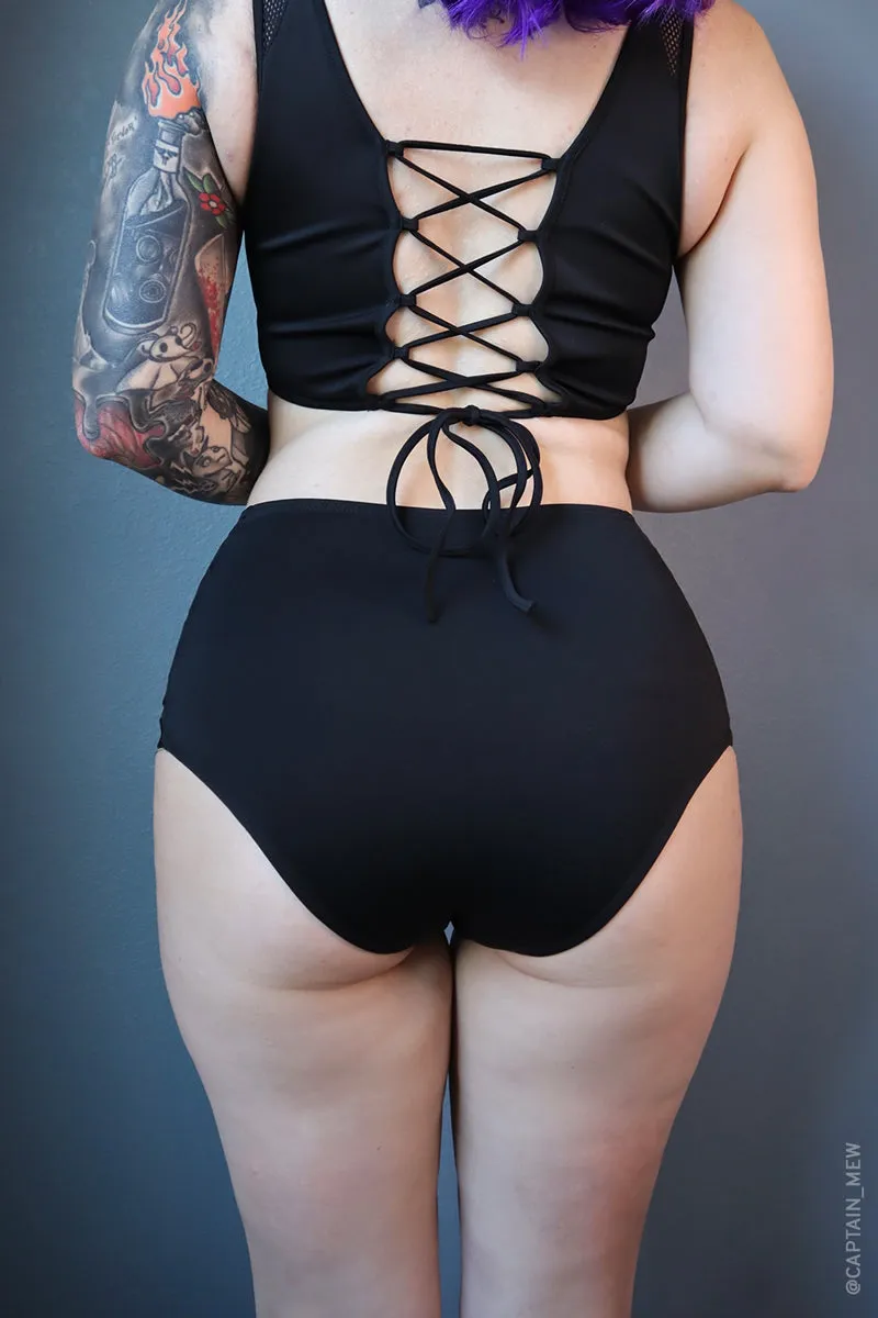 Black Widow High Waisted Bikini Bottoms