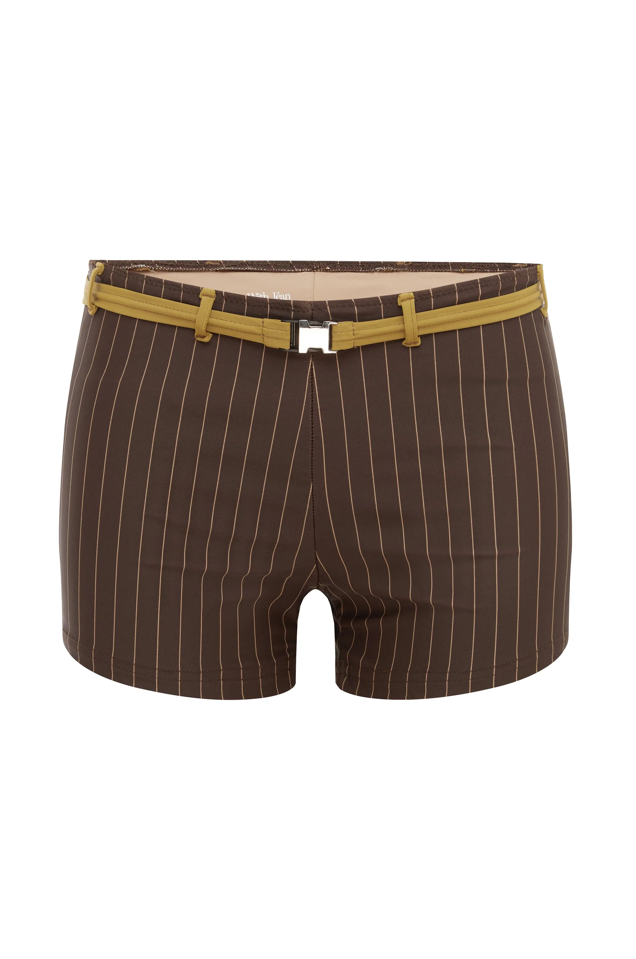 Blake Swim Shorts | Brown Pinstripe