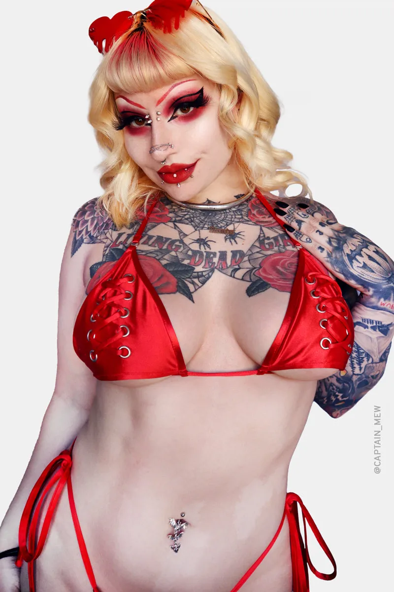 Blood Red Vixen Micro Bikini Top