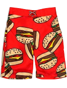 Boys Mid Length Swim Trunks / Burger Deluxe