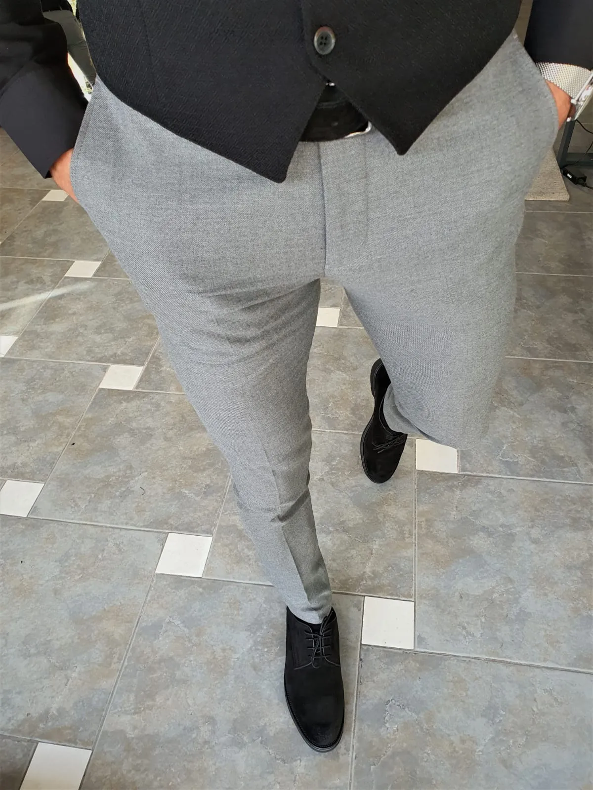 Buy Gray Slim Fit Pants by GentWith.com with Free Shipping