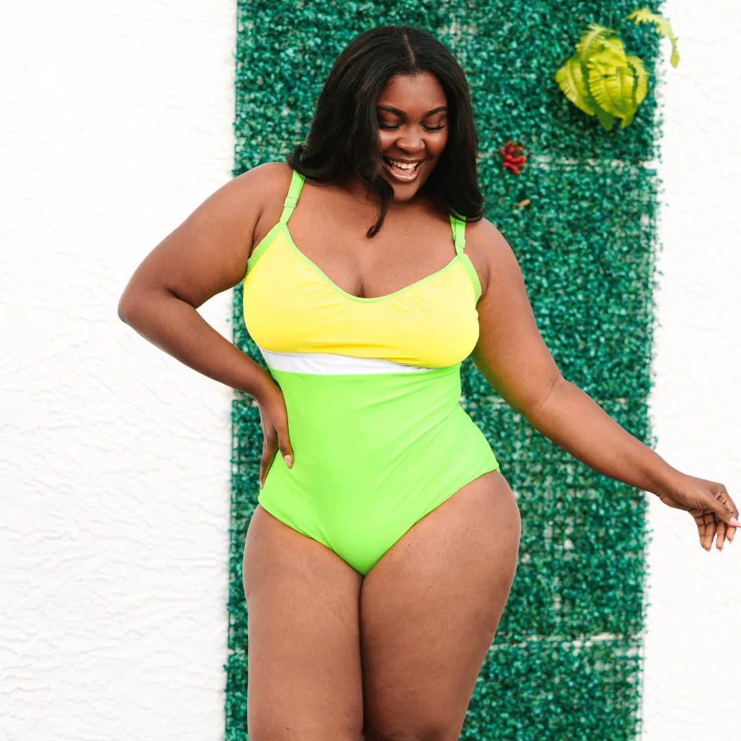 Caribbean Crush Swimsuit, Yellow-Green