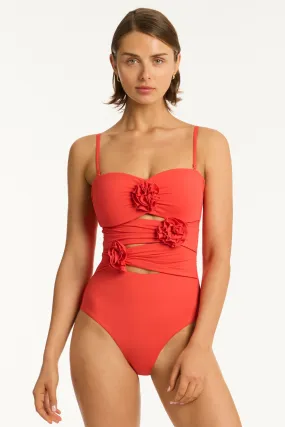 Casa Del Mar Flower Bandeau Swimsuit