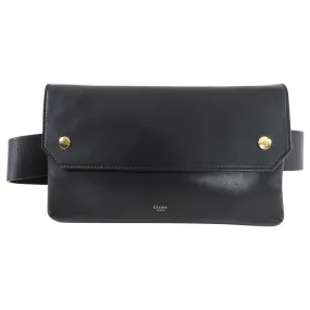 Celine Black Leather Waist Bum Bag