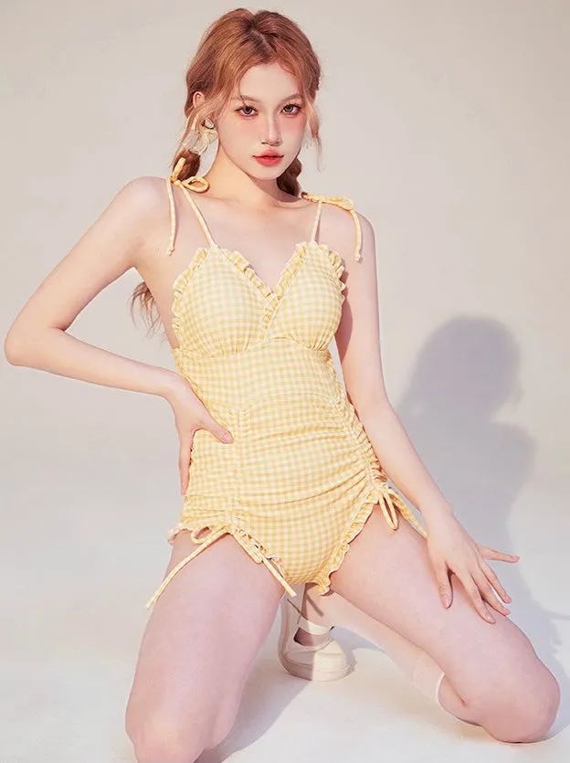 Cricket River One Piece Pastel Plaid Swimsuit