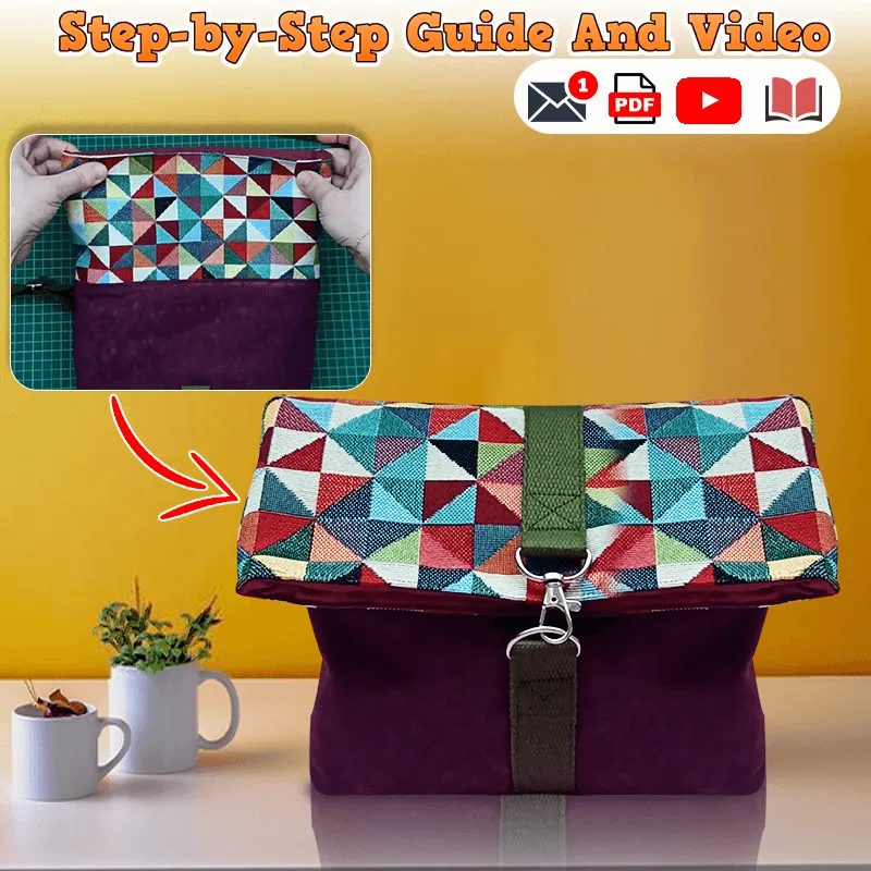 Crossbody Fold-Top Bag PDF Download Pattern (3 sizes included)