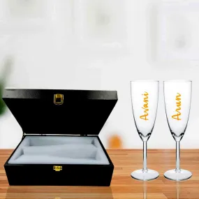 Customized Champagne Glasses With Name Gift for Couples - Add Names