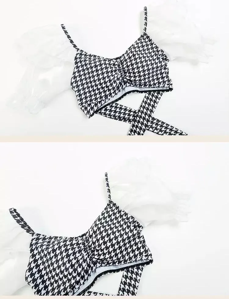 Dolly Beach Plaid Kawaii Princess Lolita Swimsuit