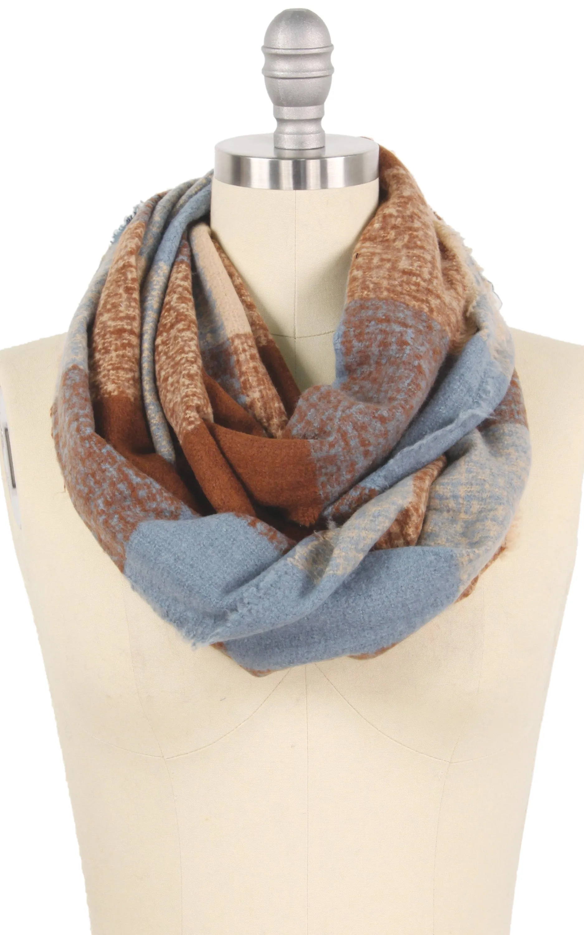 EAS9809 Plaid Check Infinity Scarf