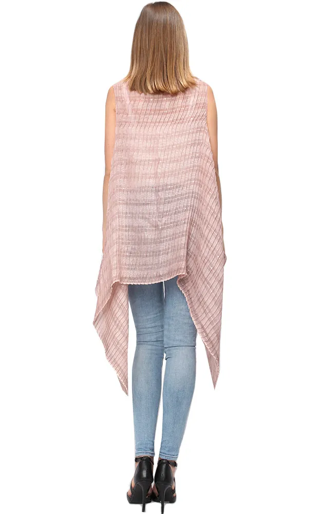 EAV9358 Pleated Sequins Deco Scarf Vest