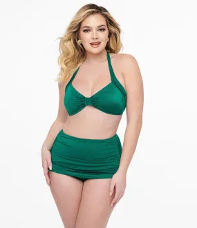 Esther Williams 1950s Dark Green Two Piece Bikini Set