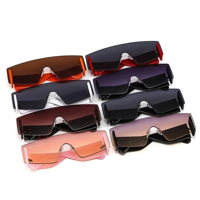 Fashion Ladies Rimless Frameless Square One Piece Sunglasses