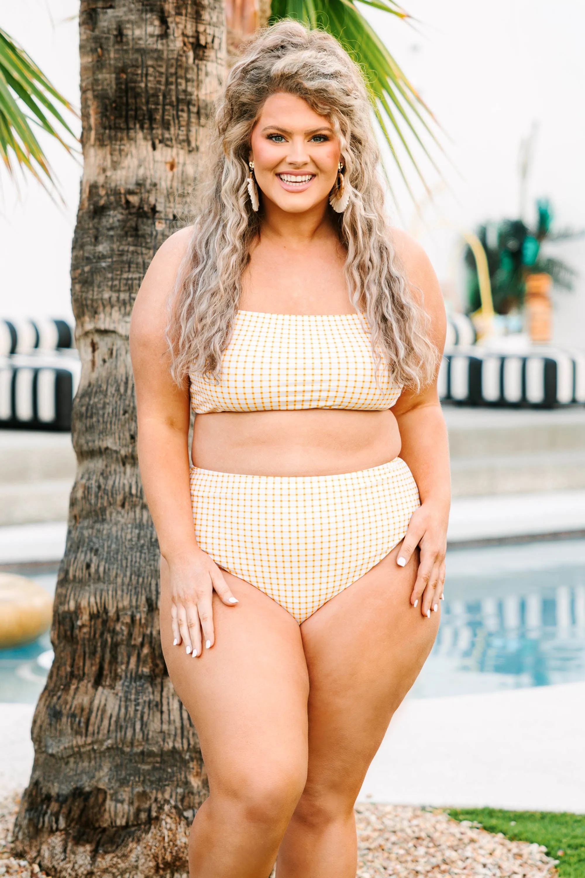 Feeling Fine And Sandy Swim Top, Gingham