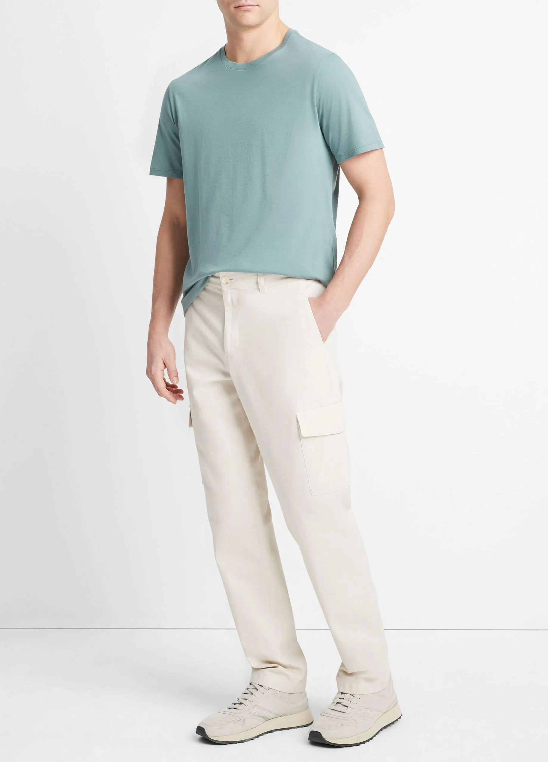 Garment Dye Cotton Twill Cargo Pant