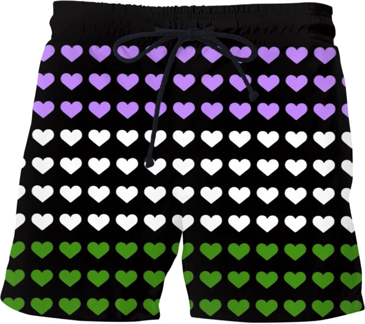 Genderqueer Pride Heart Swim Shorts