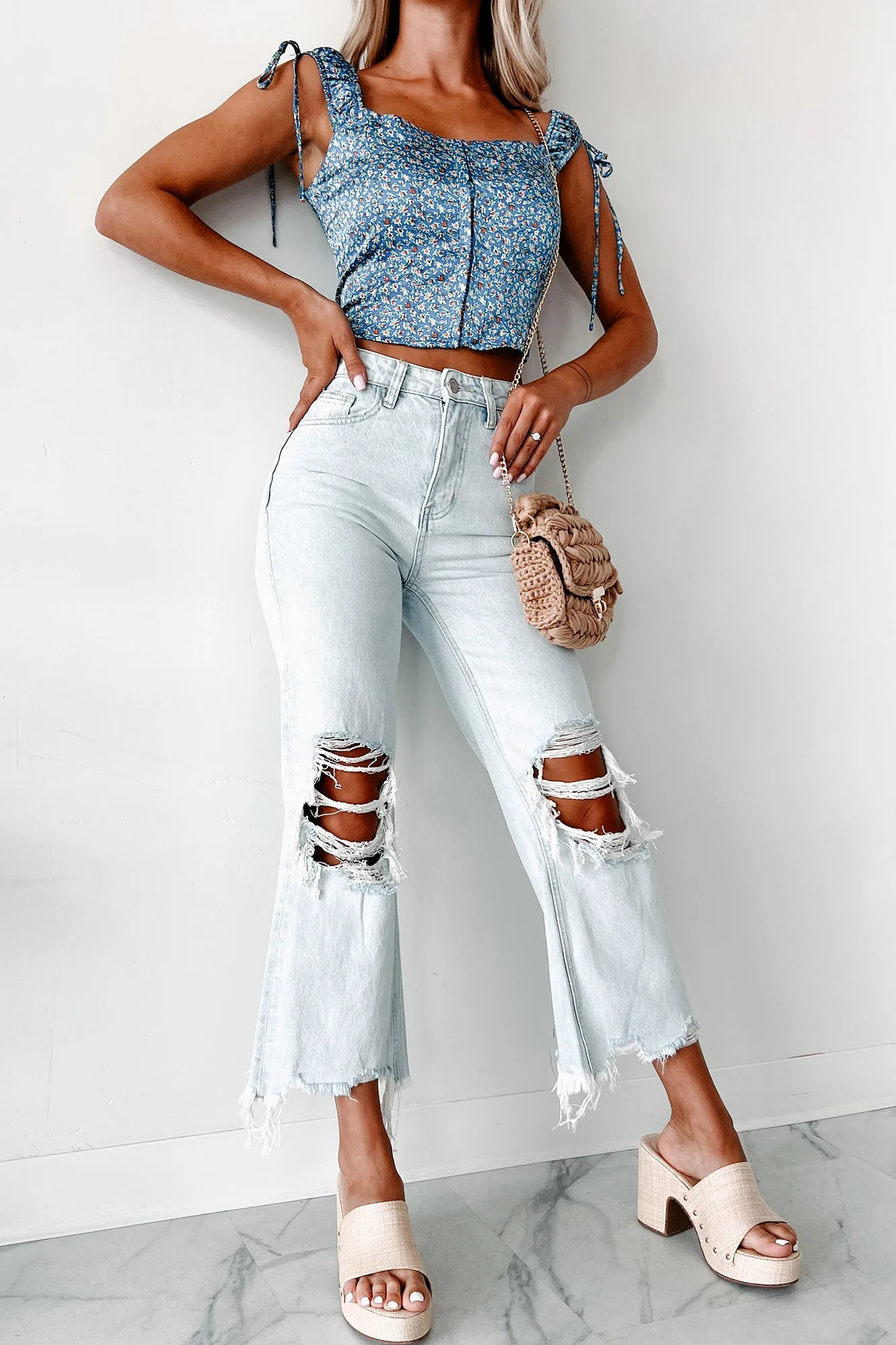 Getting Candid High Rise Crop Flare Vervet Jeans (Light)
