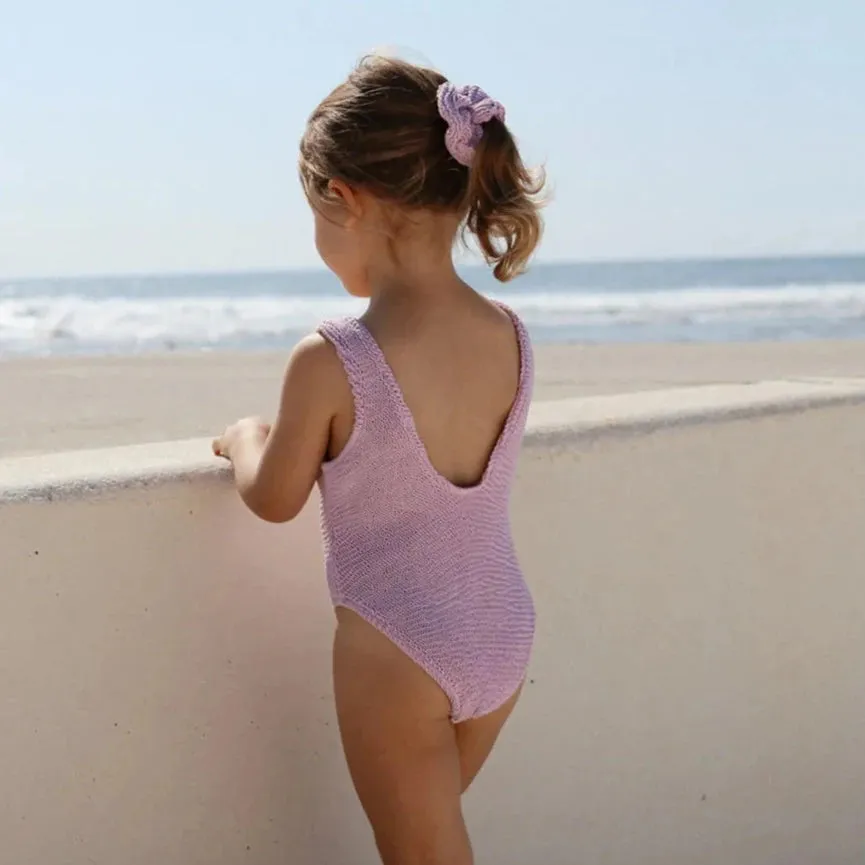 Girls One Piece Crinkle Swimsuit -Lucy Lilac