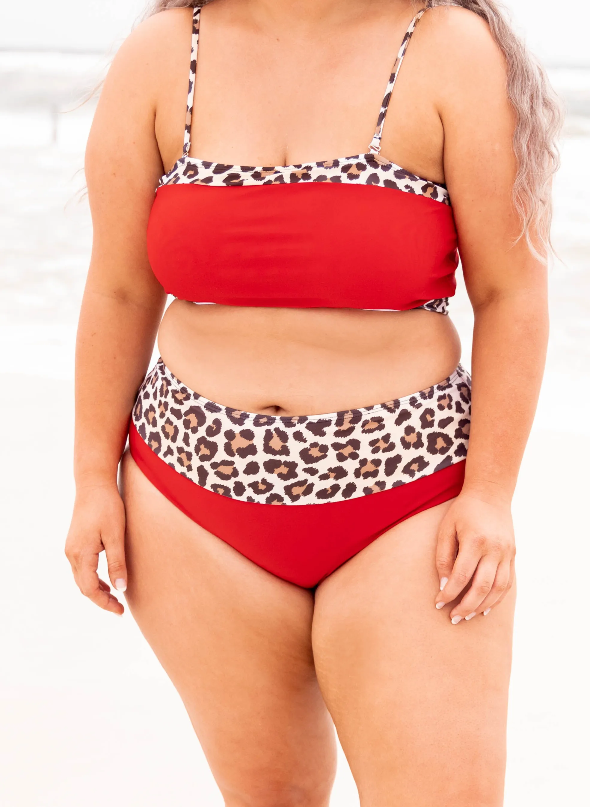 Hidden Islands Swim Top, Red