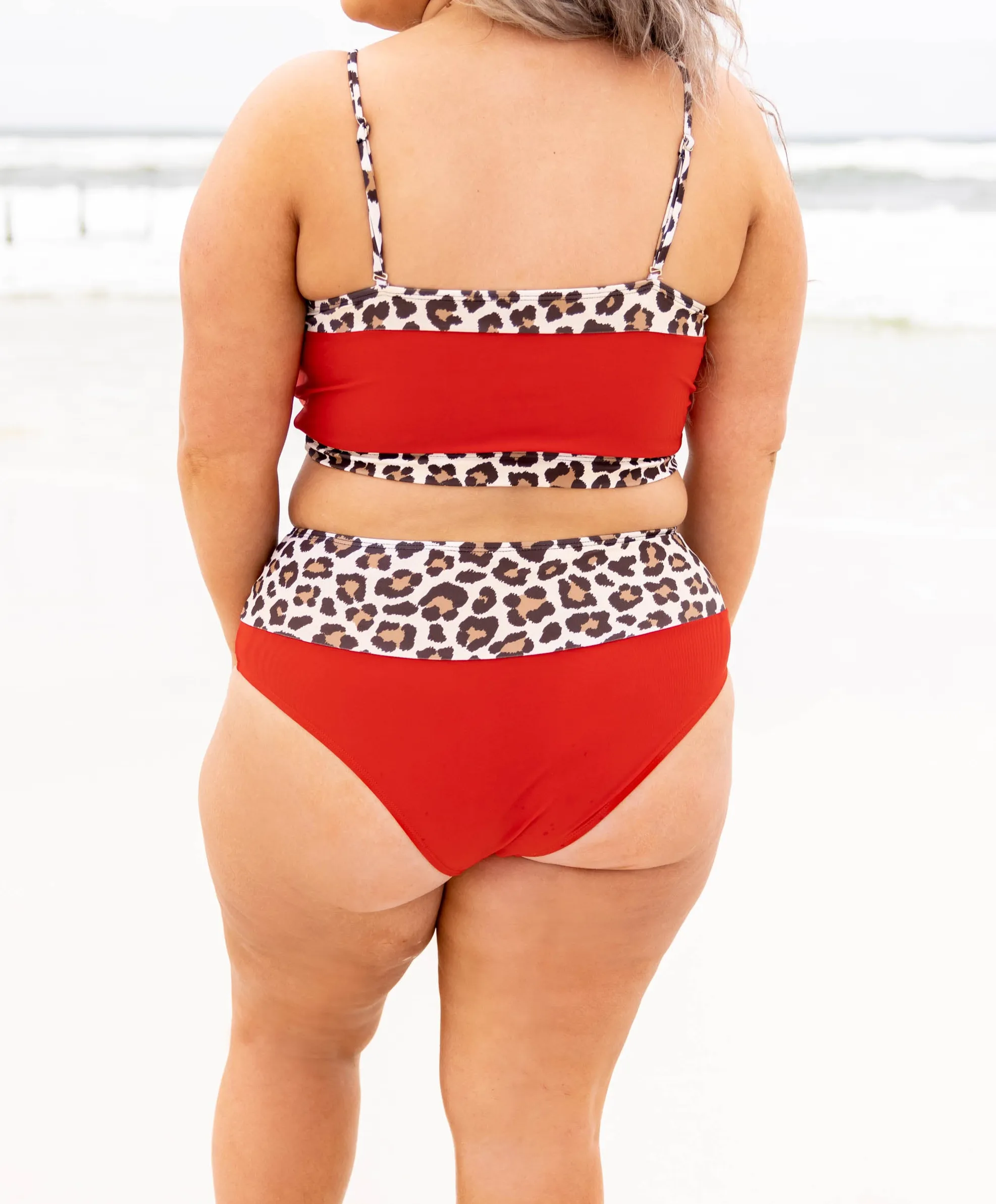 Hidden Islands Swim Top, Red