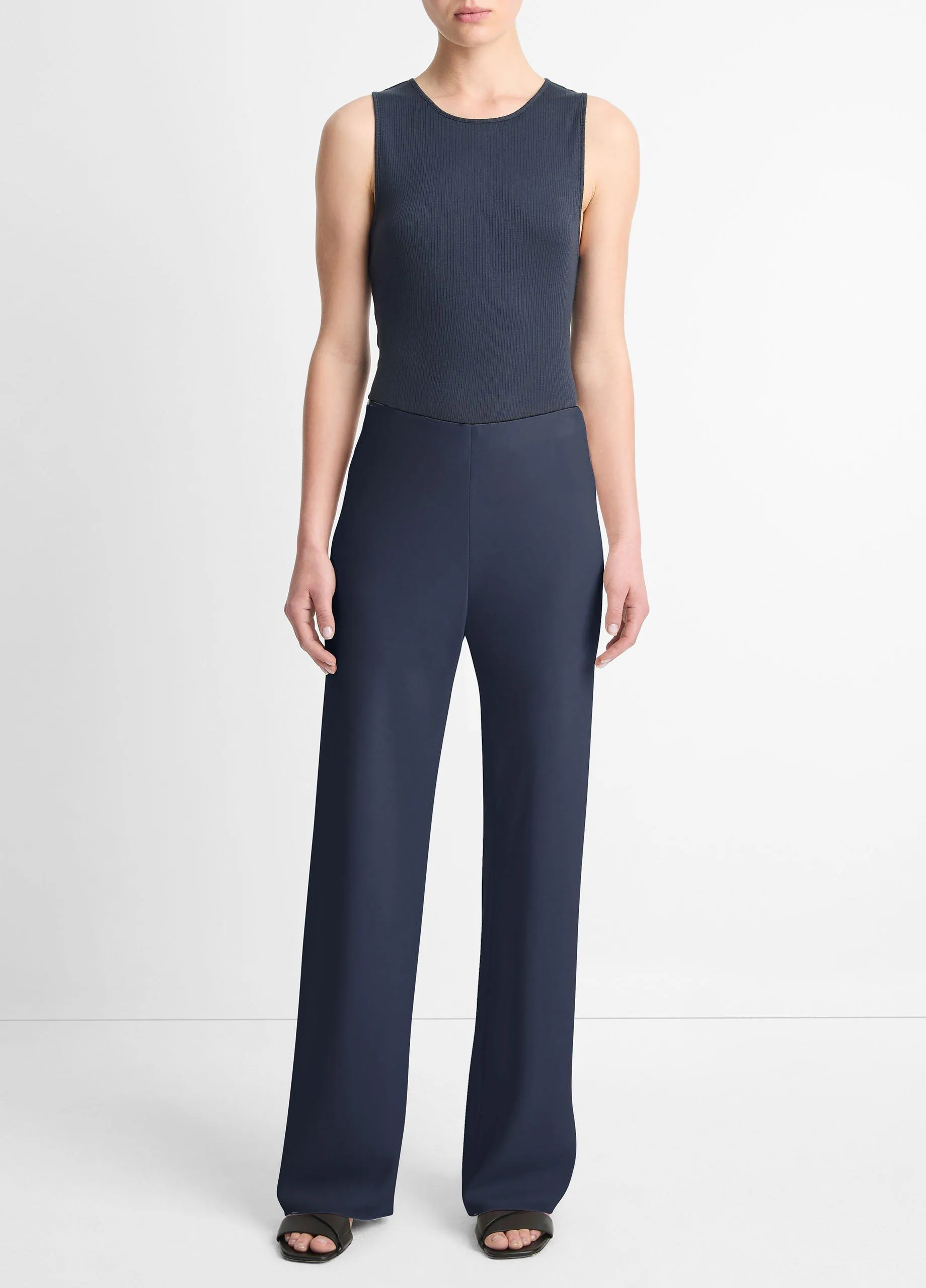 High-Waist Crepe Bias Pant