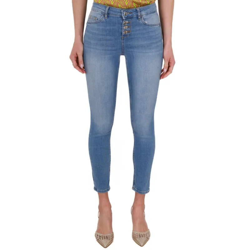 JEANS SKINNY IN DENIM STRETCH, AZZURRO