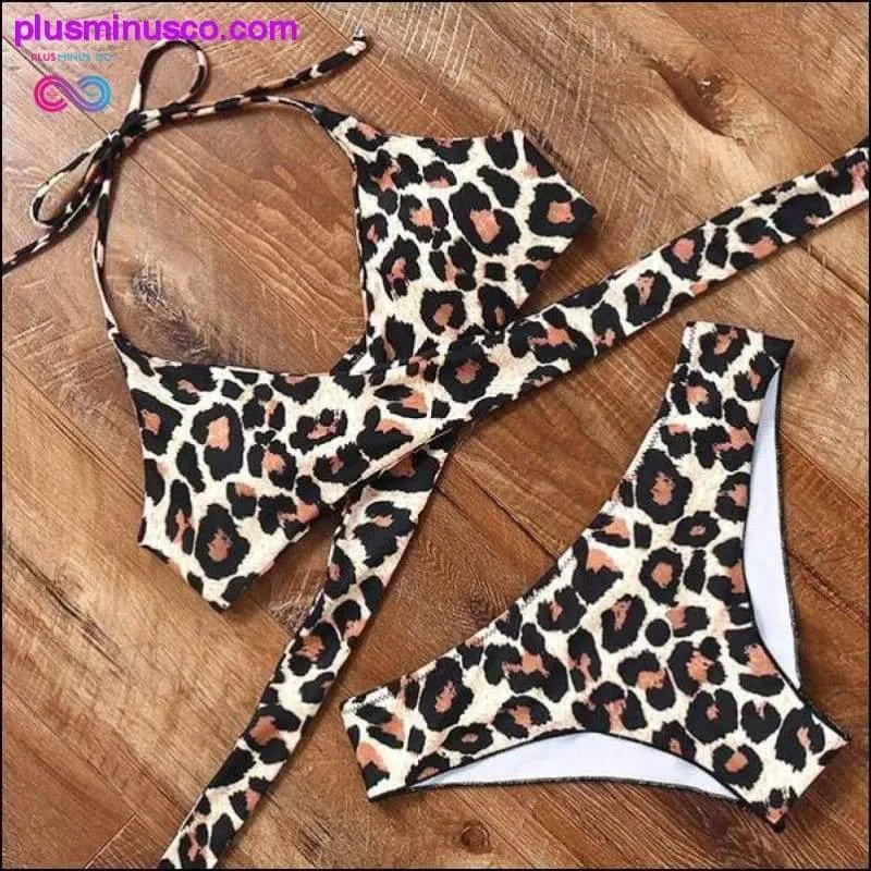 leopard swimsuit snake print bikini sexy cross bandage