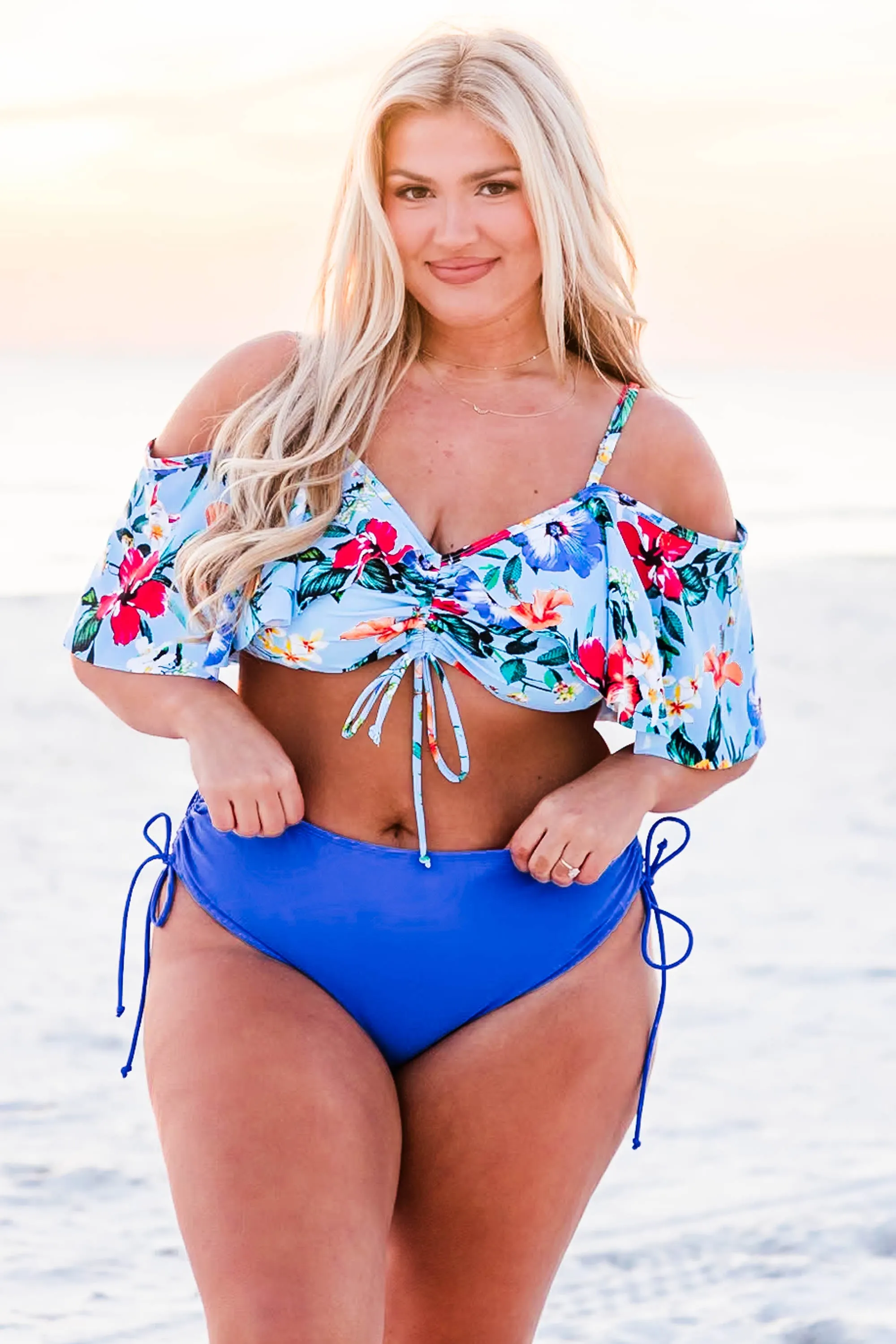 Let's Find Paradise Swim Top, Blue