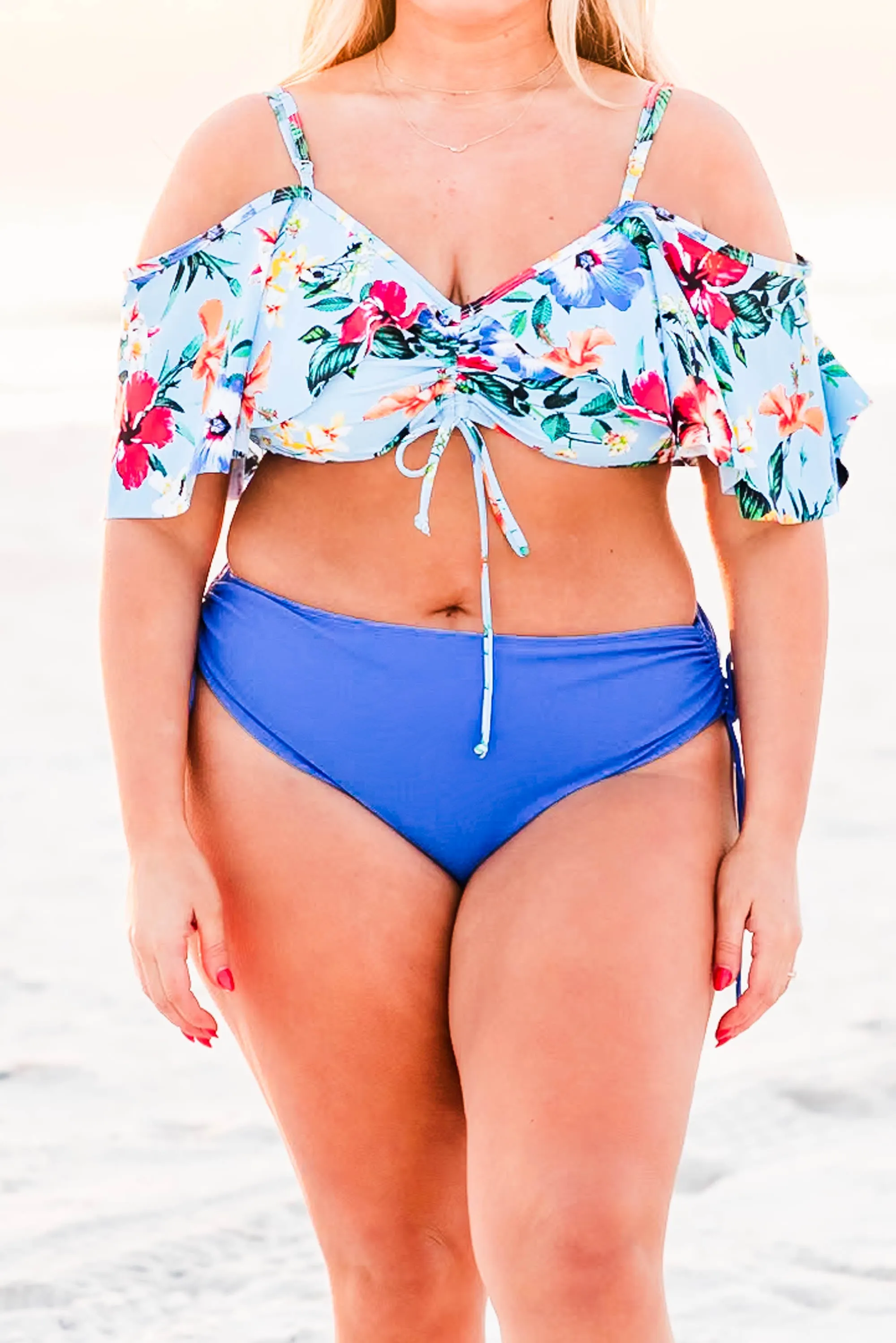 Let's Find Paradise Swim Top, Blue