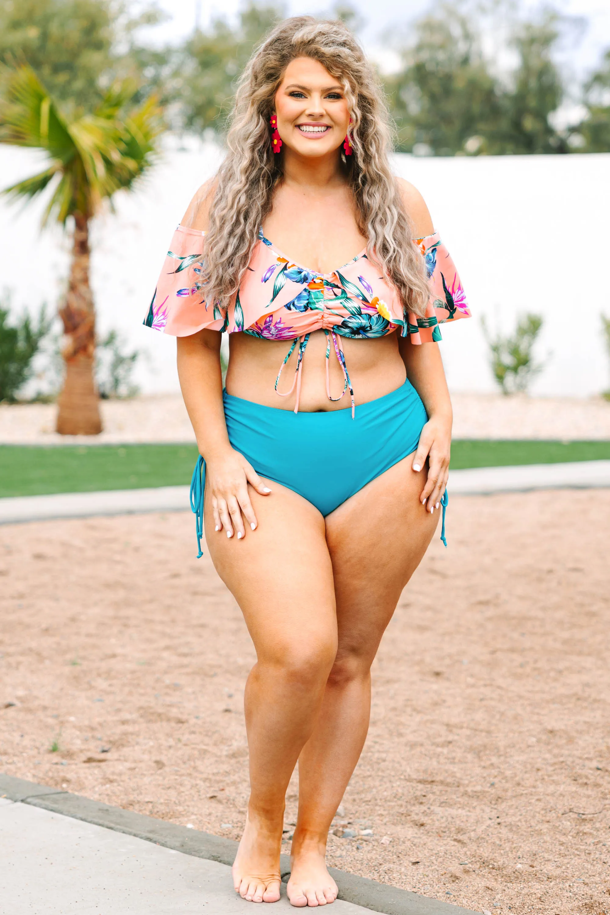 Let's Find Paradise Swim Top, Teal