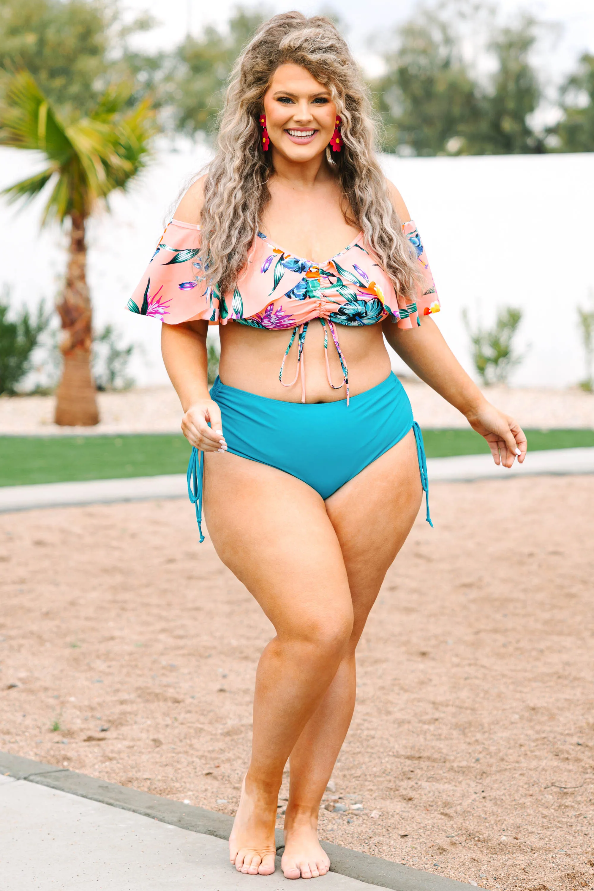 Let's Find Paradise Swim Top, Teal