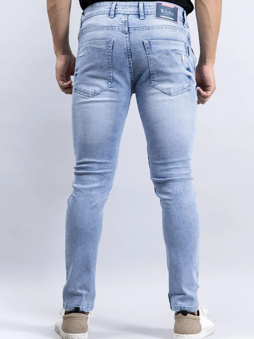 Light Blue Ankle Length Stretchable Men's Jeans