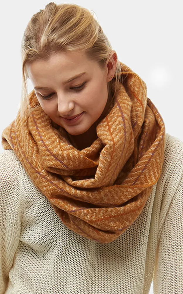 LOF906 Herringbon Pattern Infinity Scarf