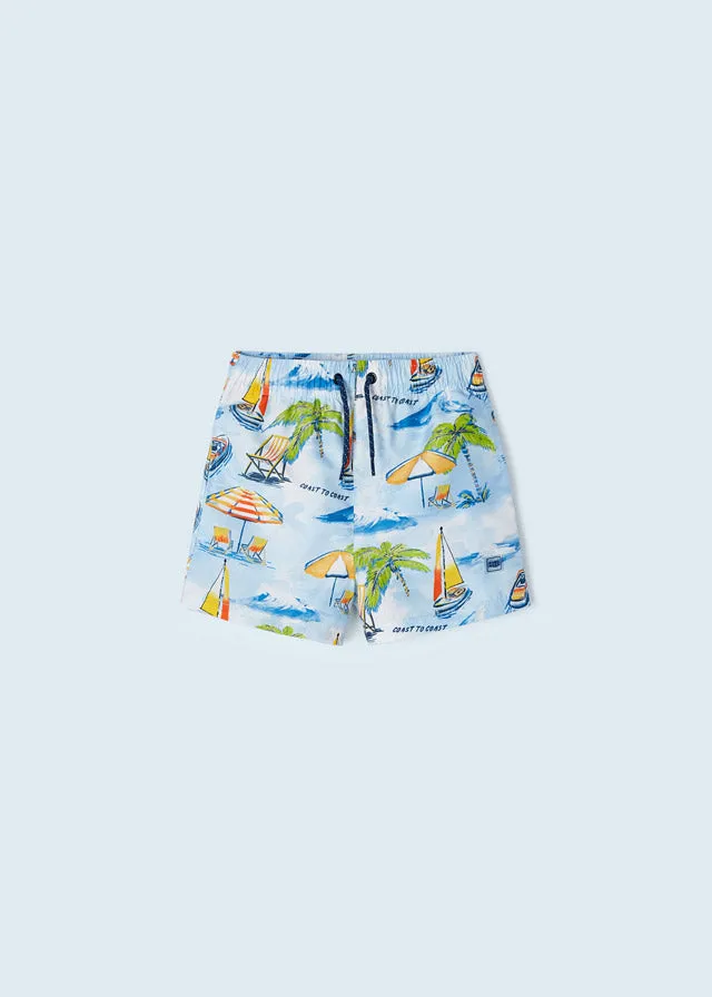 Mayoral Printed swim shorts for boy - Wave blue