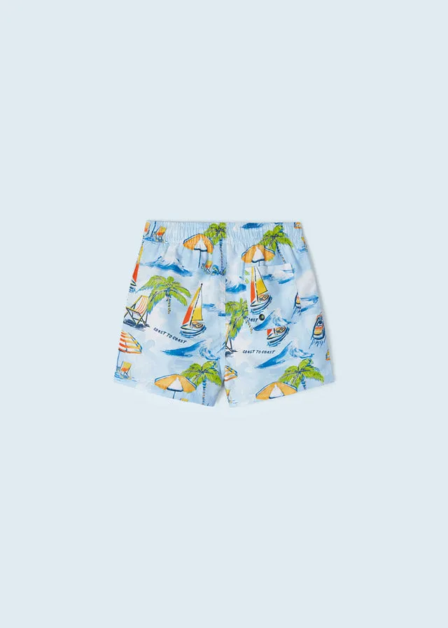 Mayoral Printed swim shorts for boy - Wave blue