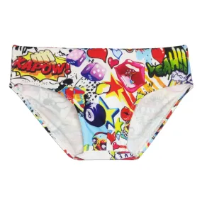 Men's Beach Surfing Briefs Padded Push-Up Cartoon Swimwear