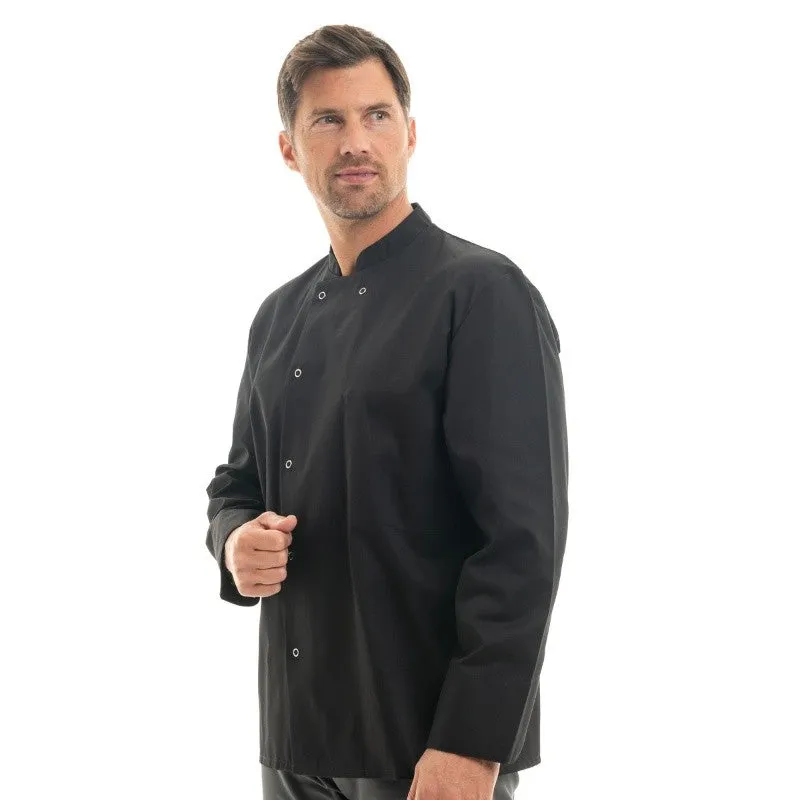 Men's Long Sleeve Apprentice Black Cooking Coat Marx- MANELLI