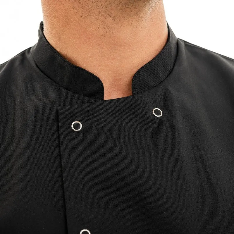 Men's Long Sleeve Apprentice Black Cooking Coat Marx- MANELLI