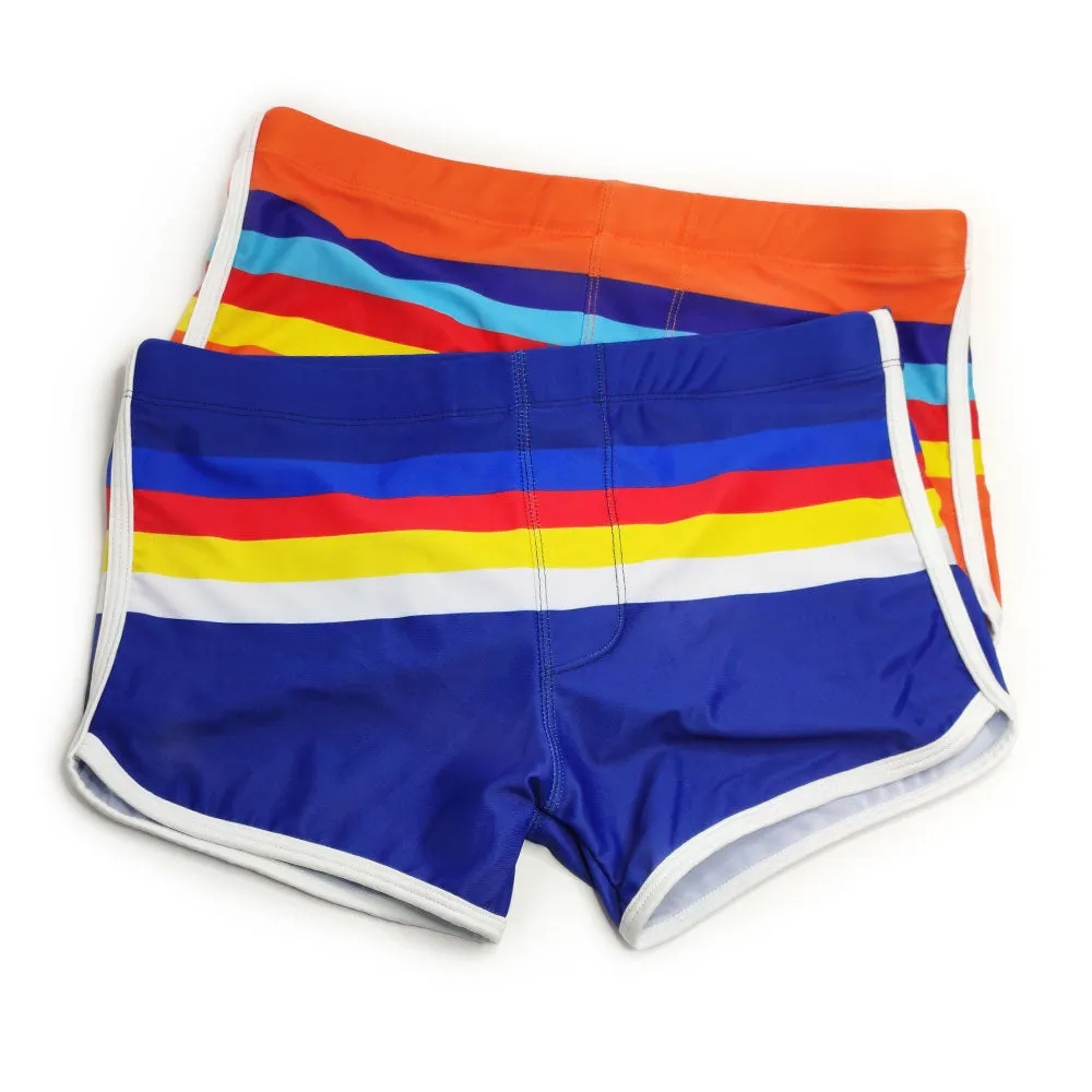 Men's Rainbow Pride Strips Beach Surfing Trunks Swimwear Beach Shorts