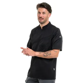 Men's Short Sleeve Black Cooking Coat Lemongrass - LAFONT