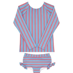 Minnow Girls Maritime Stripe Rashguard Set